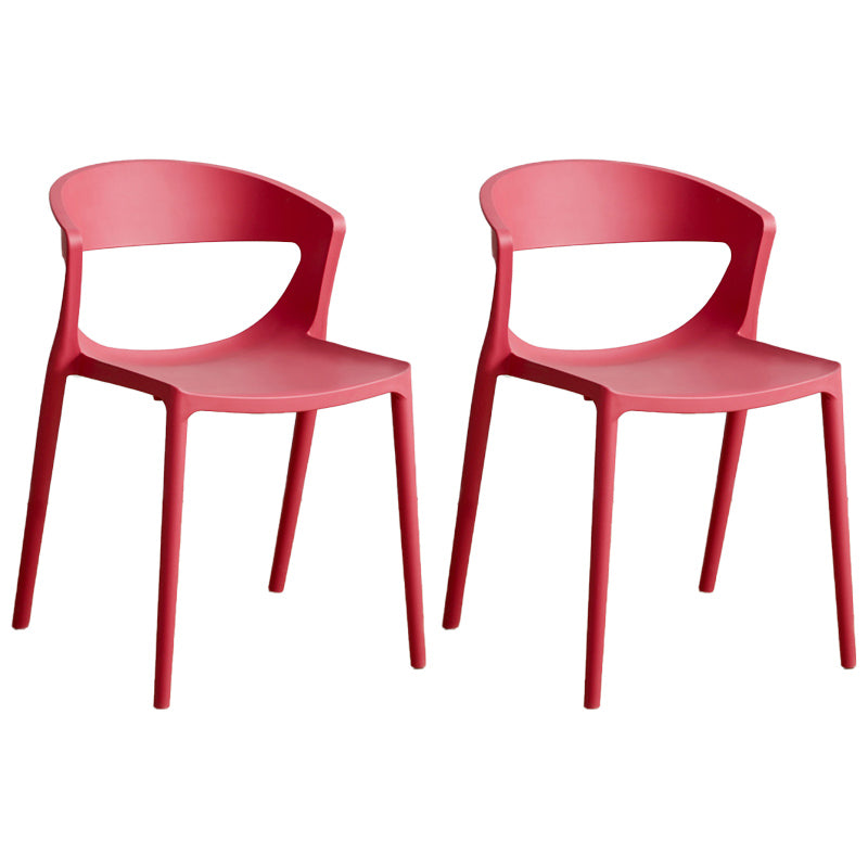 El plástico del estilo minimalista que cena las sillas sin brazos abre la parte posterior que cena la silla lateral