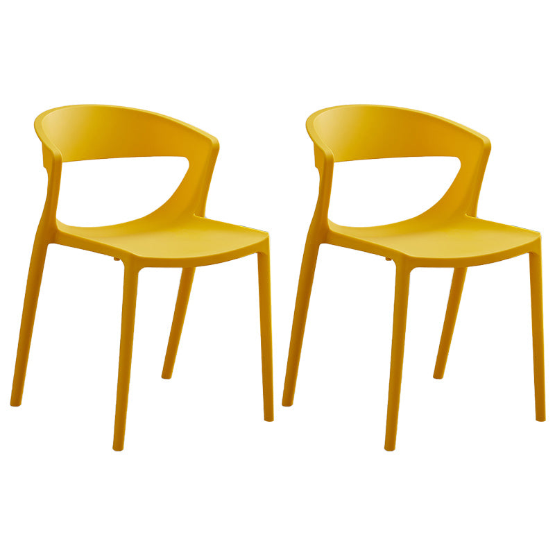El plástico del estilo minimalista que cena las sillas sin brazos abre la parte posterior que cena la silla lateral