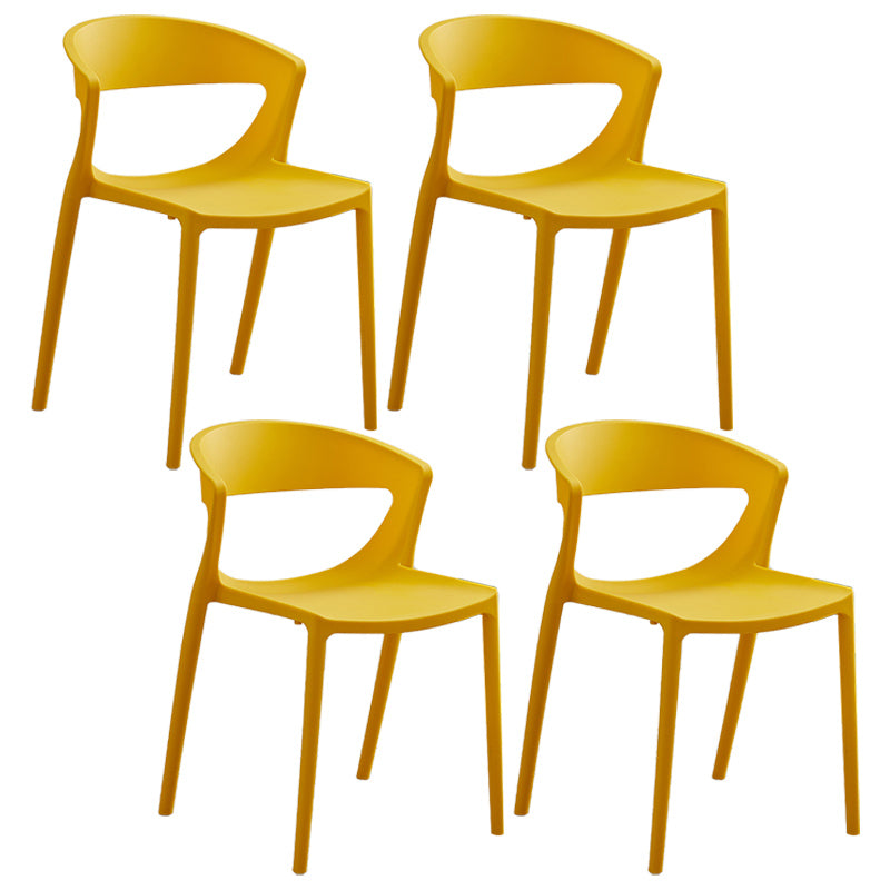 El plástico del estilo minimalista que cena las sillas sin brazos abre la parte posterior que cena la silla lateral