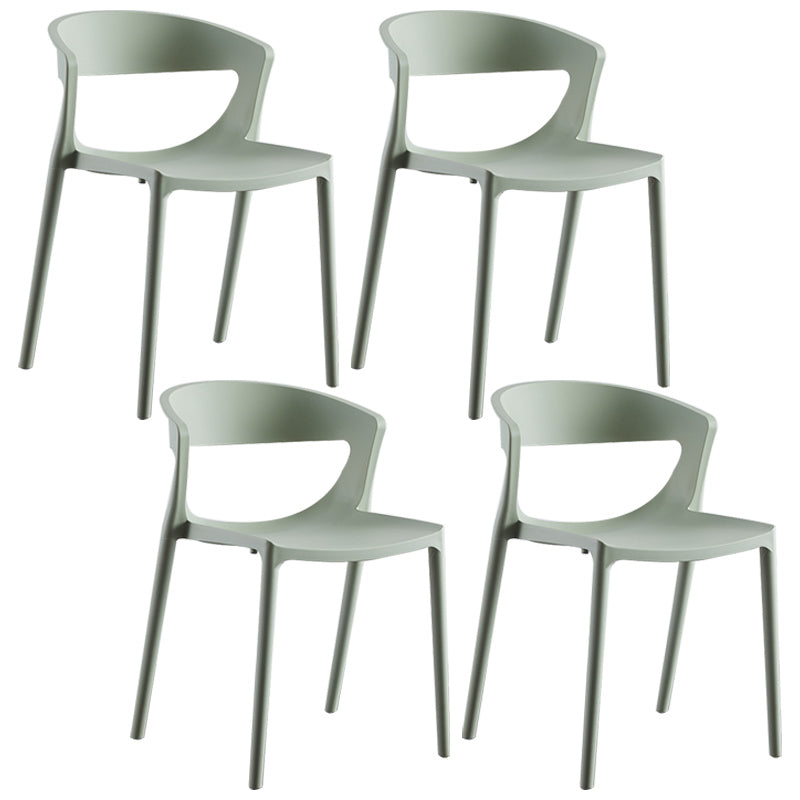 El plástico del estilo minimalista que cena las sillas sin brazos abre la parte posterior que cena la silla lateral