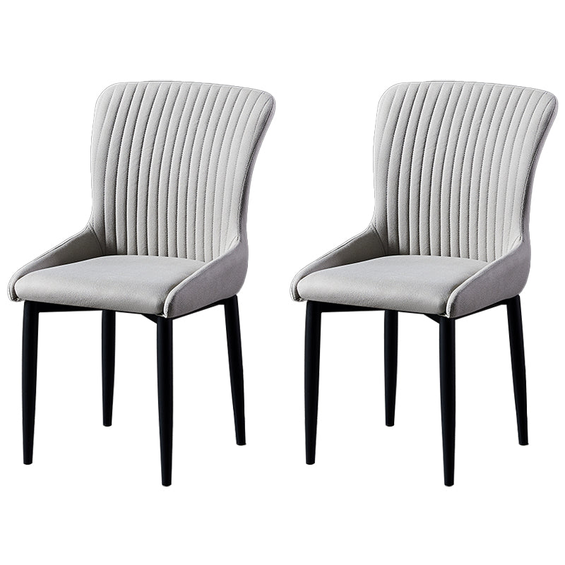 Chaises de salle à manger en tissu lin de Style scandinave, chaises sans bras à dossier solide pour la maison