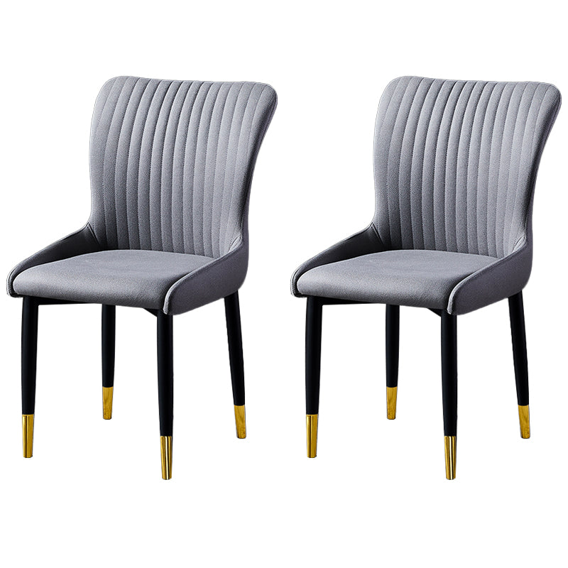 Sillas de comedor de tela de lino de estilo escandinavo, sillas sin brazos con respaldo sólido para el hogar