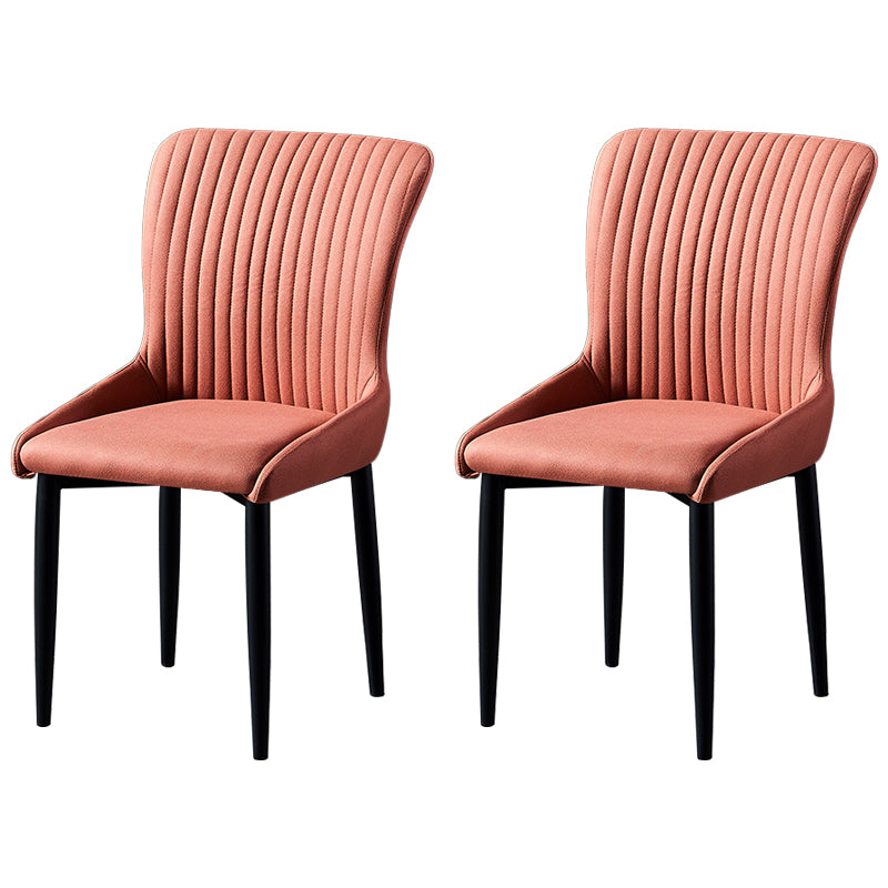 Chaises de salle à manger en tissu lin de Style scandinave, chaises sans bras à dossier solide pour la maison