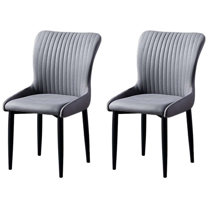 Chaises de salle à manger en tissu lin de Style scandinave, chaises sans bras à dossier solide pour la maison
