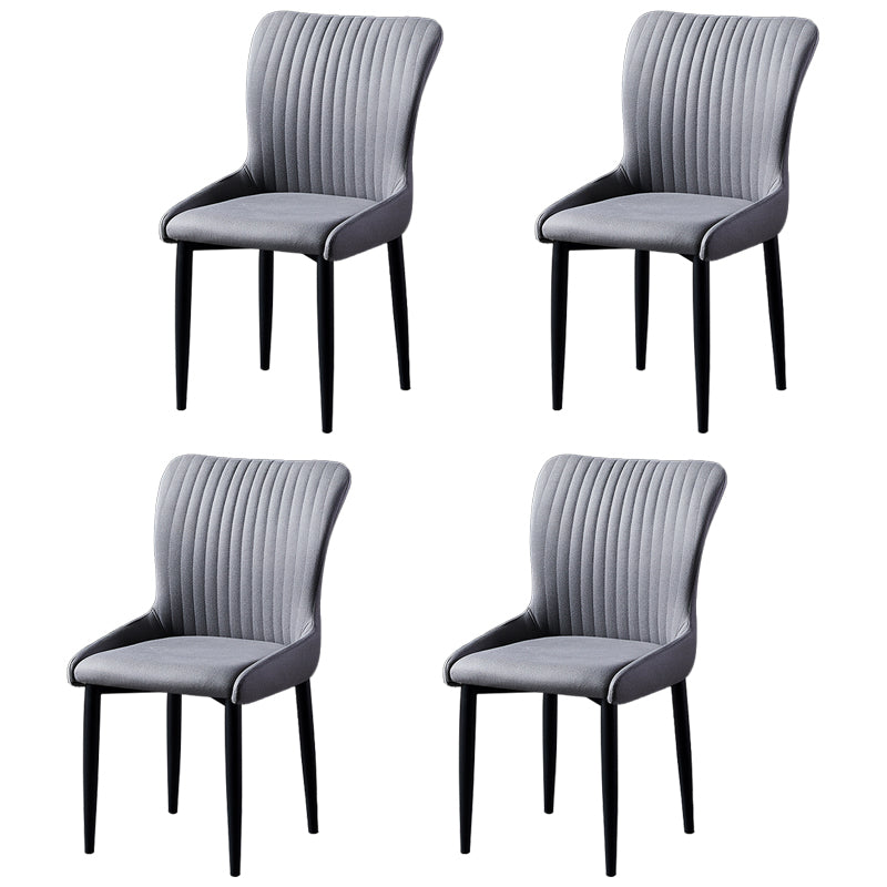 Sillas de comedor de tela de lino de estilo escandinavo, sillas sin brazos con respaldo sólido para el hogar