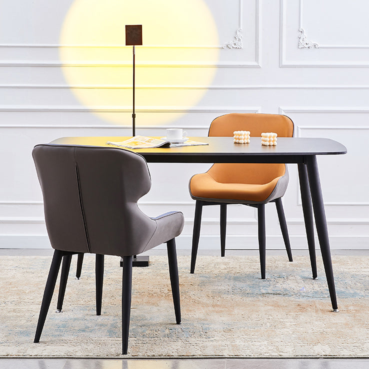 Sillas tapizadas de cuero de estilo nórdico, sillones Wingback Parsons