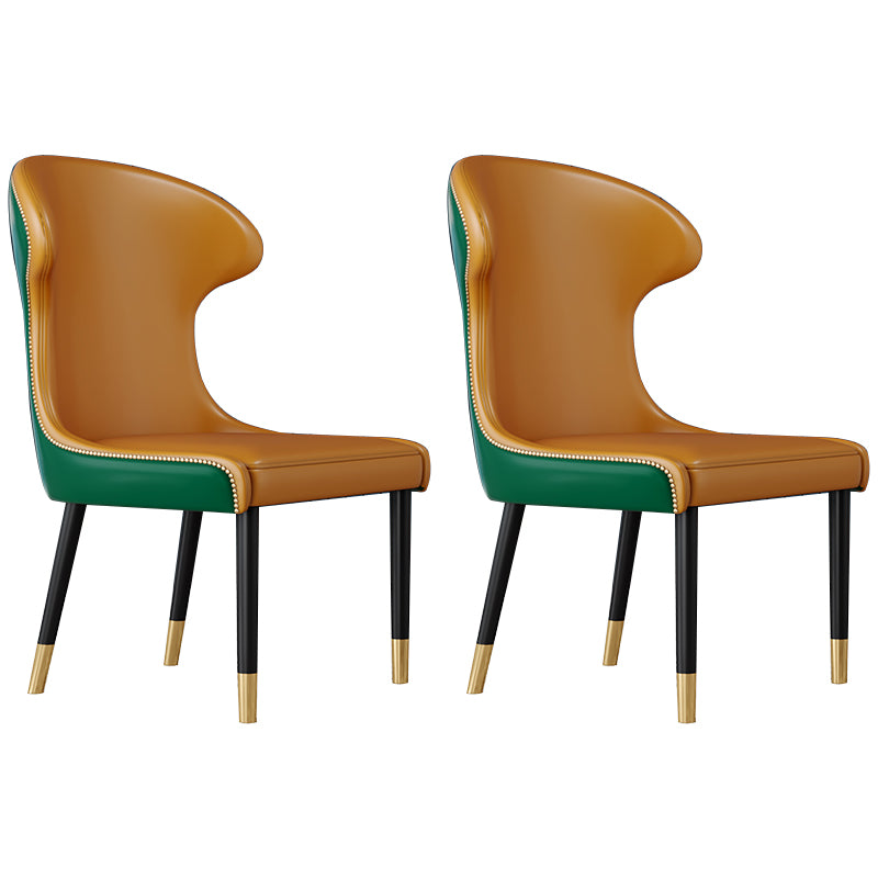 Sillas con respaldo de estilo escandinavo, sillas sin brazos de comedor de cuero para el hogar
