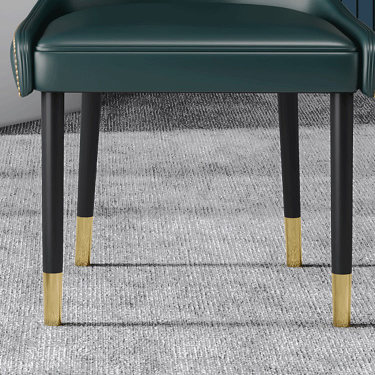 Sillas con respaldo de estilo escandinavo, sillas sin brazos de comedor de cuero para el hogar