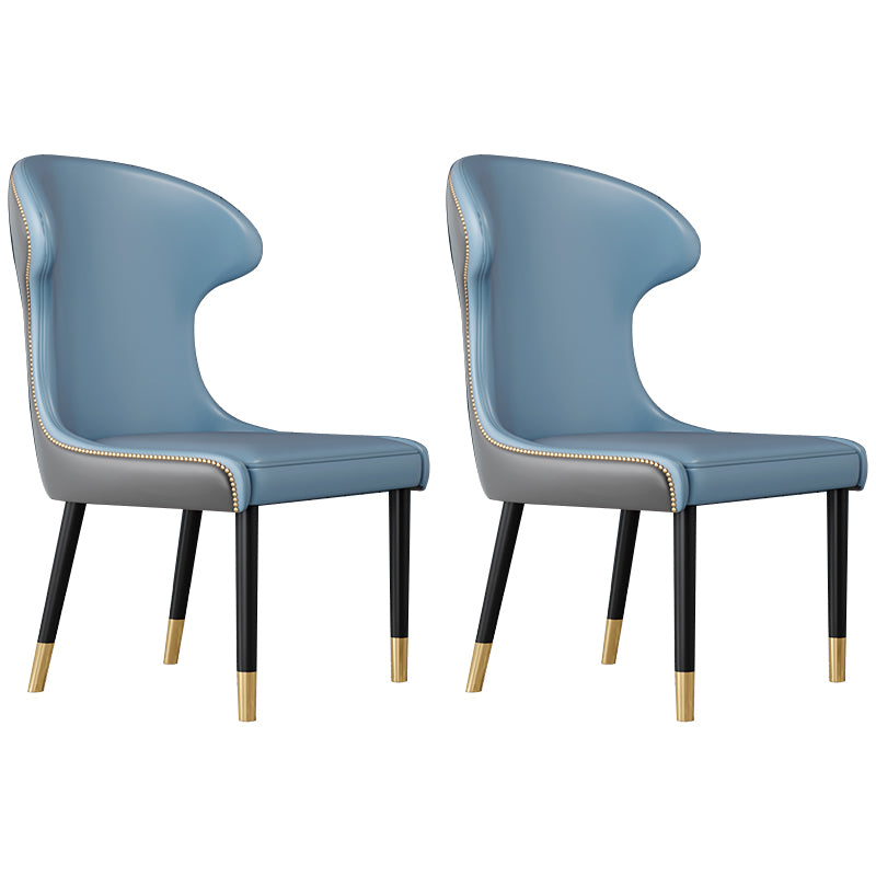 Sillas con respaldo de estilo escandinavo, sillas sin brazos de comedor de cuero para el hogar