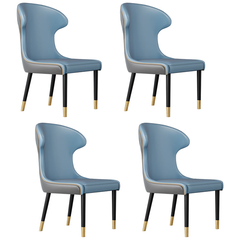 Sillas con respaldo de estilo escandinavo, sillas sin brazos de comedor de cuero para el hogar