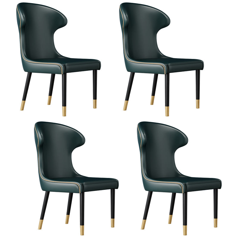 Sillas con respaldo de estilo escandinavo, sillas sin brazos de comedor de cuero para el hogar
