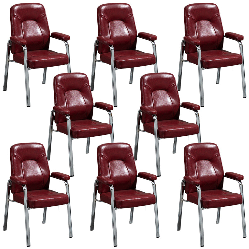Sillas de comedor de cuero de estilo moderno Sillas laterales de comedor con brazo trasero sólido