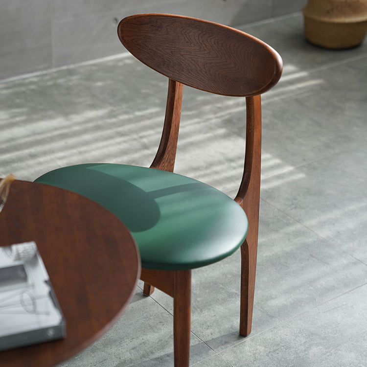 Silla lateral de comedor de madera de estilo escandinavo, sillas laterales de comedor con respaldo abierto para uso doméstico