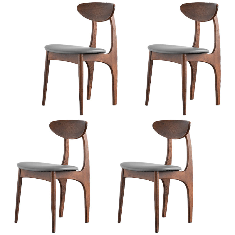 Silla lateral de comedor de madera de estilo escandinavo, sillas laterales de comedor con respaldo abierto para uso doméstico