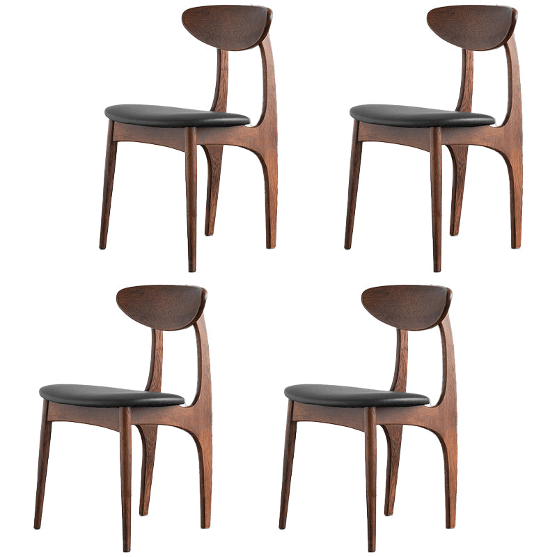 Silla lateral de comedor de madera de estilo escandinavo, sillas laterales de comedor con respaldo abierto para uso doméstico