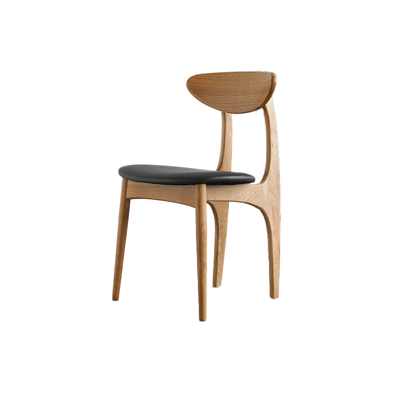 Silla lateral de comedor de madera de estilo escandinavo, sillas laterales de comedor con respaldo abierto para uso doméstico
