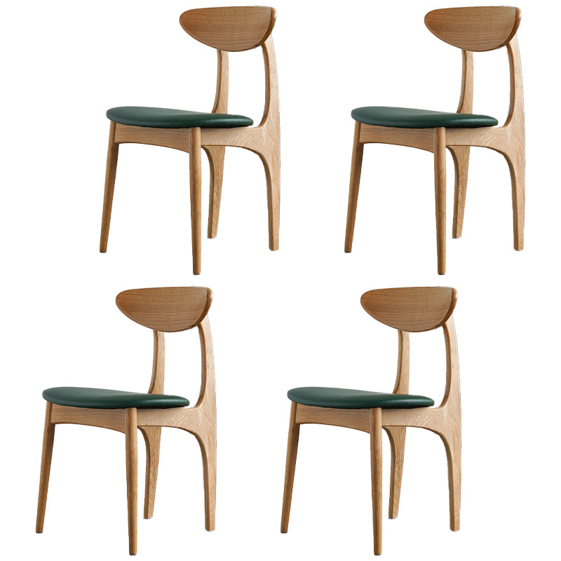 Silla lateral de comedor de madera de estilo escandinavo, sillas laterales de comedor con respaldo abierto para uso doméstico