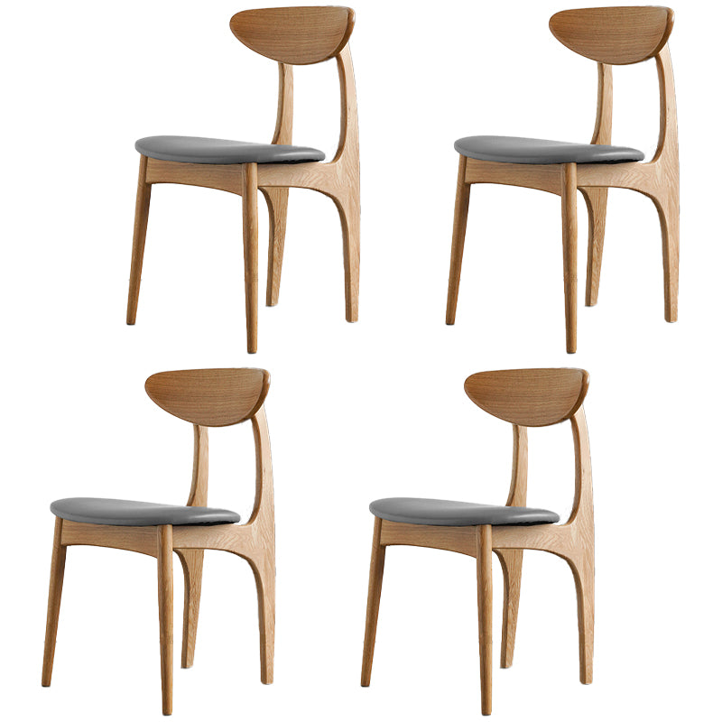 Silla lateral de comedor de madera de estilo escandinavo, sillas laterales de comedor con respaldo abierto para uso doméstico