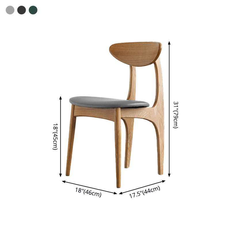 Silla lateral de comedor de madera de estilo escandinavo, sillas laterales de comedor con respaldo abierto para uso doméstico