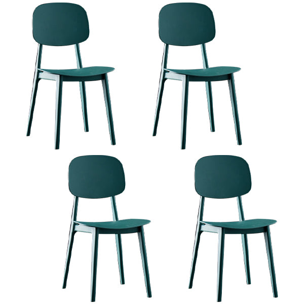 Chaises de salle à manger scandinaves sans accoudoirs en plastique Chaise d'appoint à dossier ouvert (Ensemble de 4)