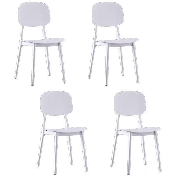 Chaises de salle à manger scandinaves sans accoudoirs en plastique Chaise d'appoint à dossier ouvert (Ensemble de 4)
