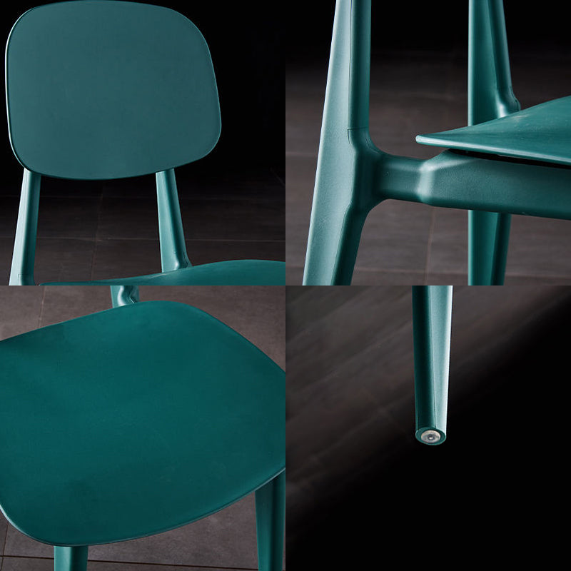 Sillas de comedor escandinavas de plástico sin brazos, silla lateral con respaldo abierto (juego de 4)