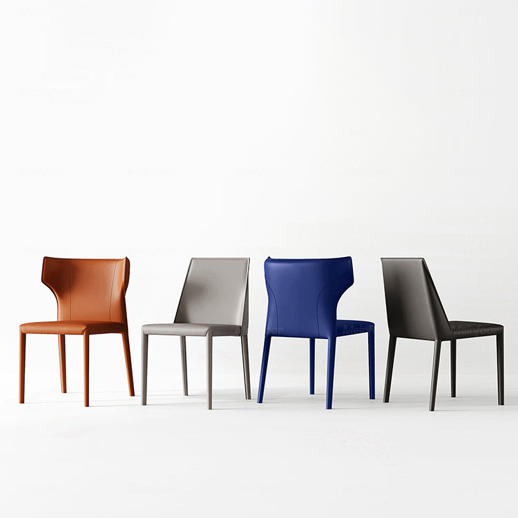 Chaises de salle à manger en cuir de style scandinave Chaises de salle à manger sans accoudoirs pour un usage domestique (Ensemble de 2)