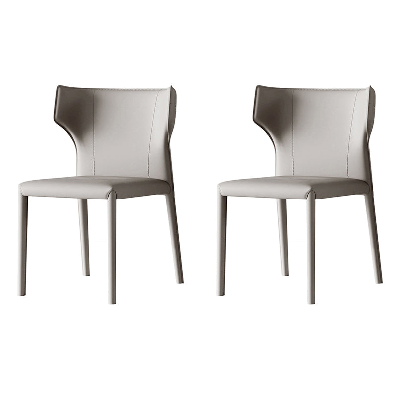 Chaises de salle à manger en cuir de style scandinave Chaises de salle à manger sans accoudoirs pour un usage domestique (Ensemble de 2)