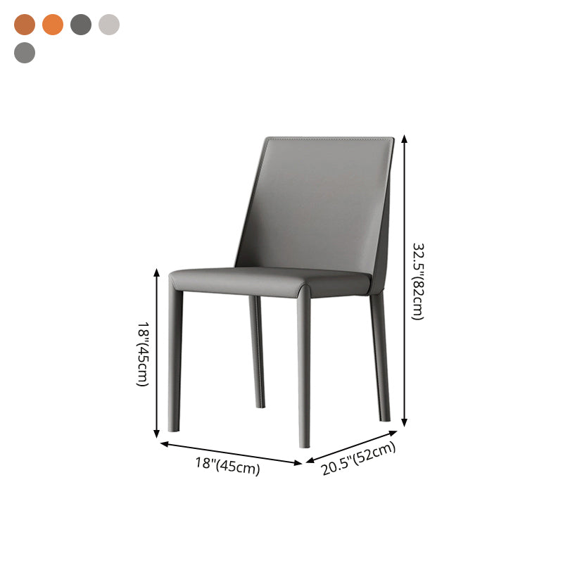 Chaises de salle à manger en cuir de style scandinave Chaises de salle à manger sans accoudoirs pour un usage domestique (Ensemble de 2)