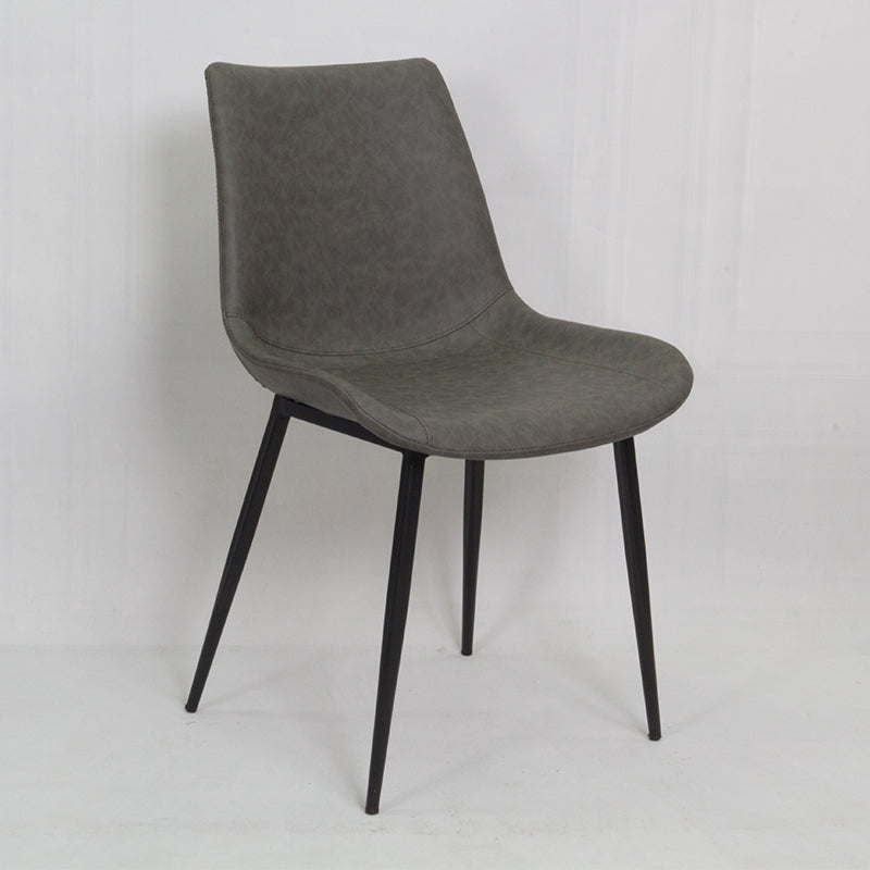 Chaise de salle à manger en cuir de Style scandinave, chaise de salle à manger à dossier solide, à bras unique, pour la maison