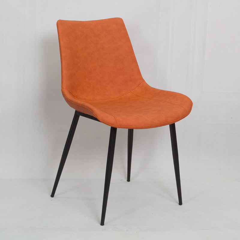 Chaise de salle à manger en cuir de Style scandinave, chaise de salle à manger à dossier solide, à bras unique, pour la maison