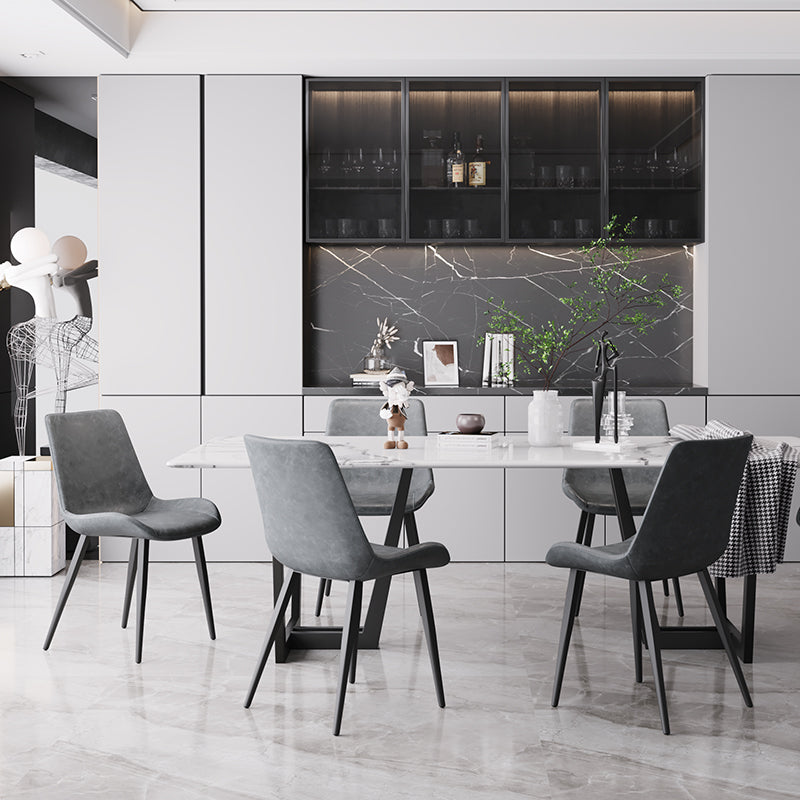 Silla de comedor de cuero de estilo escandinavo, respaldo sólido, silla de comedor de un solo brazo para el hogar