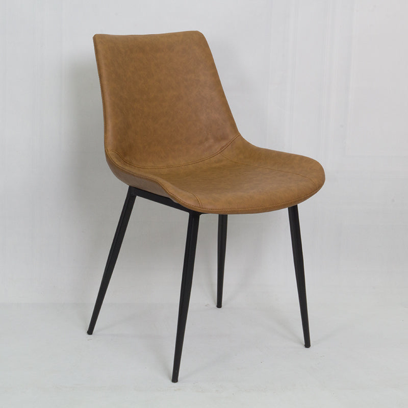 Chaise de salle à manger en cuir de Style scandinave, chaise de salle à manger à dossier solide, à bras unique, pour la maison