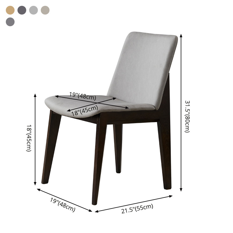 Chaises de salle à manger en bois de style contemporain, chaises latérales sans bras pour cuisine