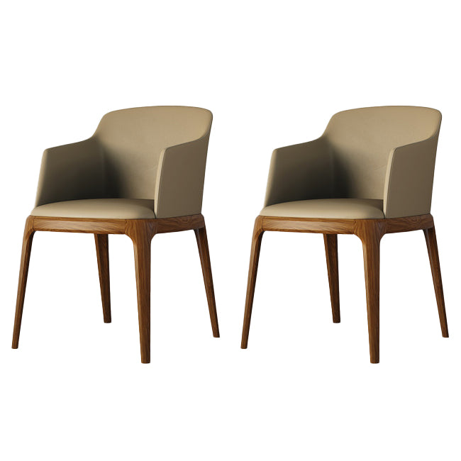 Contemporary Style Wooden Dining Chairs Dining Arm Side Chairs for Kitchen (Set of 2)