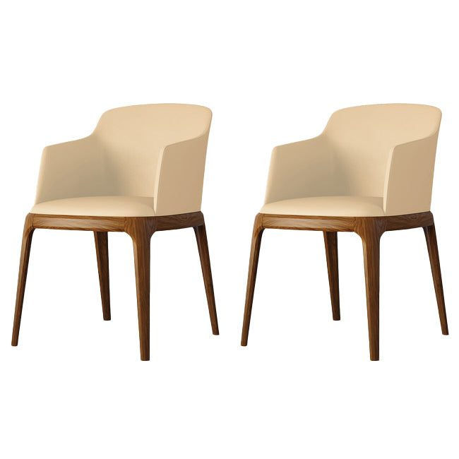 Contemporary Style Wooden Dining Chairs Dining Arm Side Chairs for Kitchen (Set of 2)