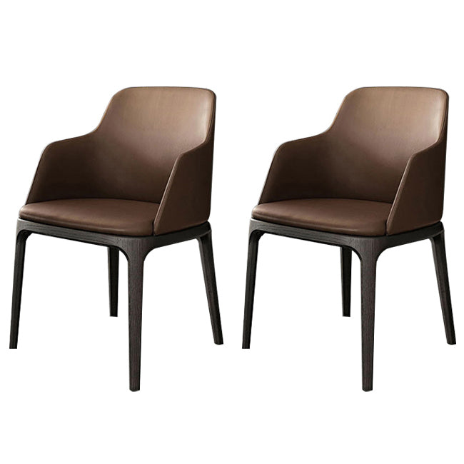 Contemporary Style Wooden Dining Chairs Dining Arm Side Chairs for Kitchen (Set of 2)