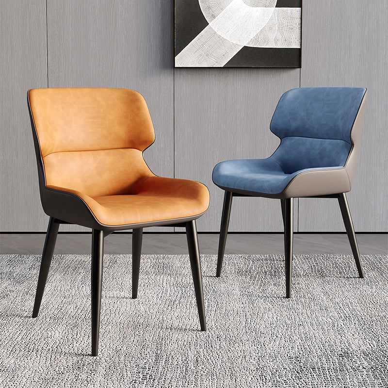 Contemporary Style Metal Dining Chairs Wingback Arm Dining Side Chair for Kitchen