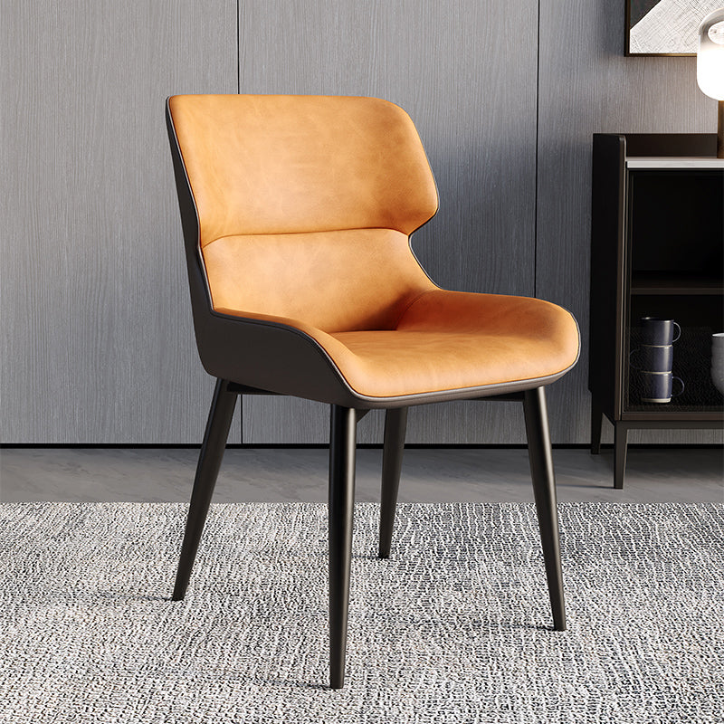 Contemporary Style Metal Dining Chairs Wingback Arm Dining Side Chair for Kitchen