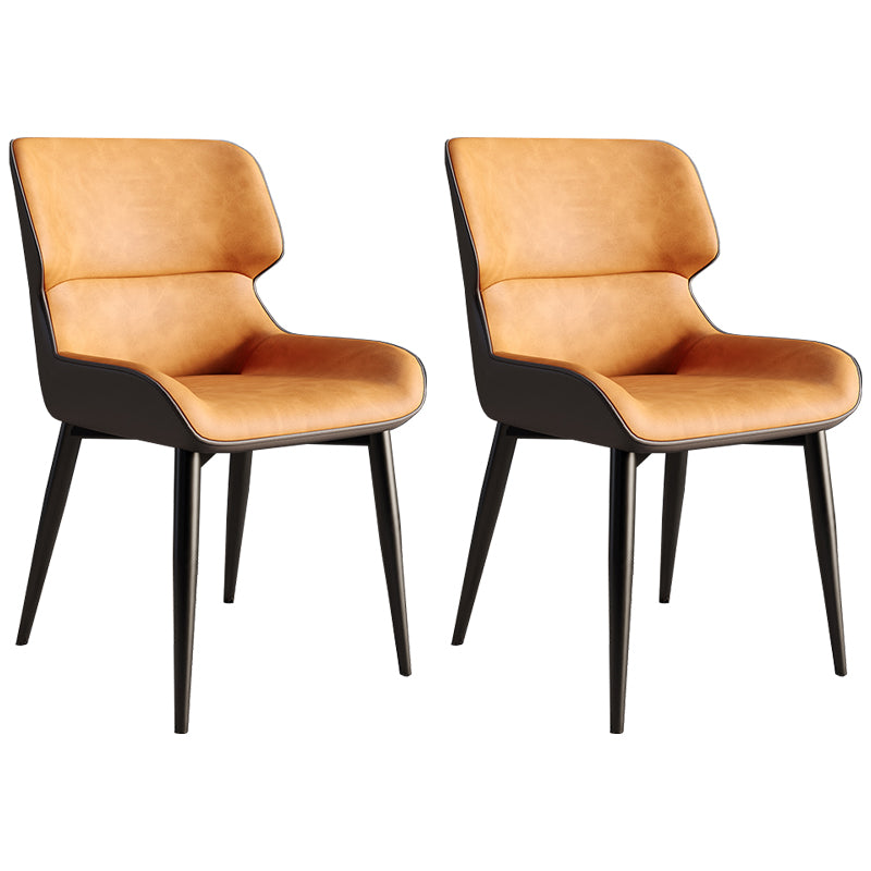 Contemporary Style Metal Dining Chairs Wingback Arm Dining Side Chair for Kitchen
