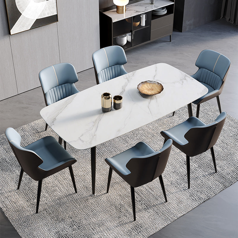 Contemporary Style Metal Dining Chairs Wingback Arm Dining Side Chair for Kitchen