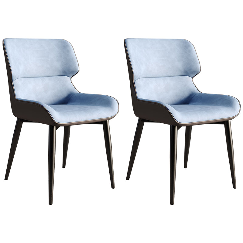 Contemporary Style Metal Dining Chairs Wingback Arm Dining Side Chair for Kitchen