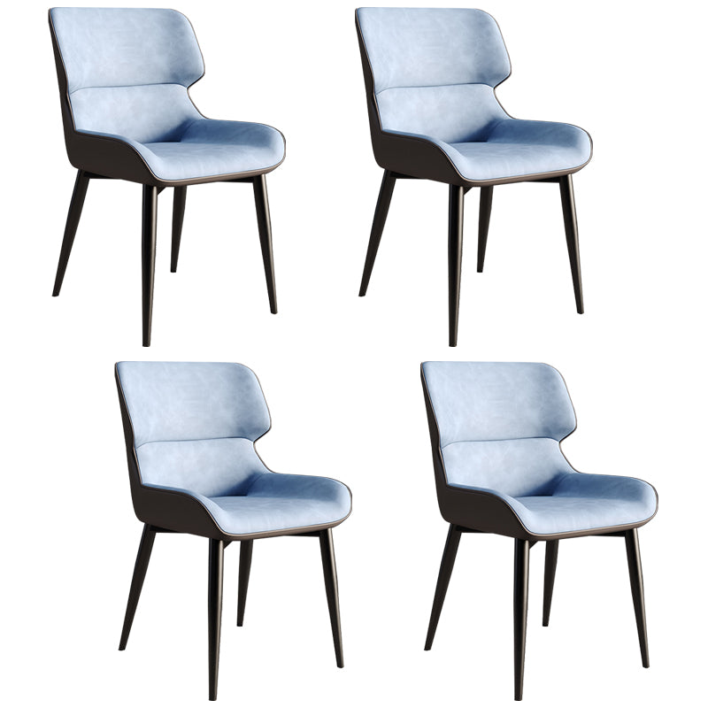 Contemporary Style Metal Dining Chairs Wingback Arm Dining Side Chair for Kitchen