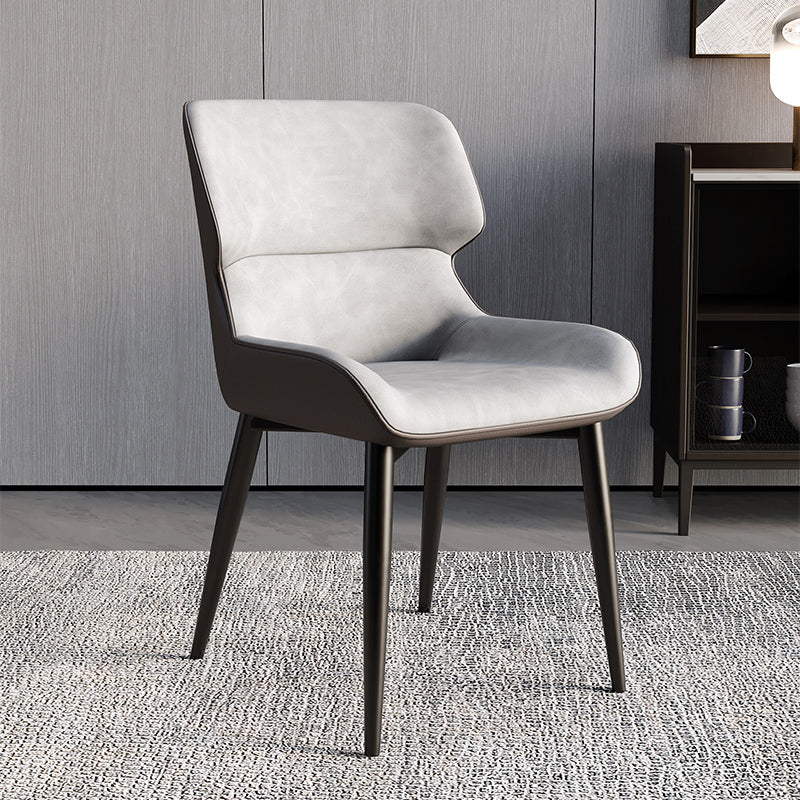 Contemporary Style Metal Dining Chairs Wingback Arm Dining Side Chair for Kitchen