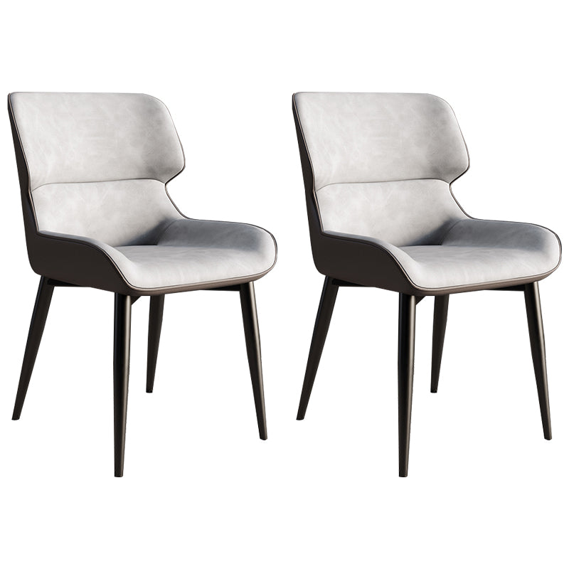 Contemporary Style Metal Dining Chairs Wingback Arm Dining Side Chair for Kitchen