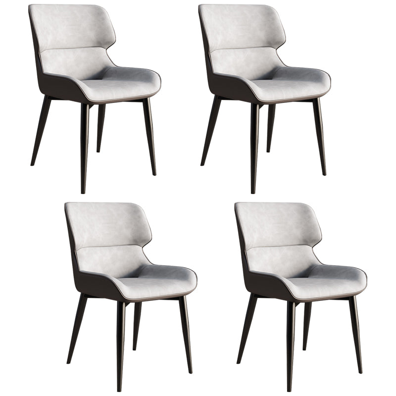 Contemporary Style Metal Dining Chairs Wingback Arm Dining Side Chair for Kitchen