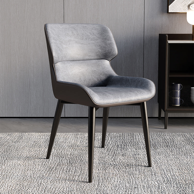 Contemporary Style Metal Dining Chairs Wingback Arm Dining Side Chair for Kitchen