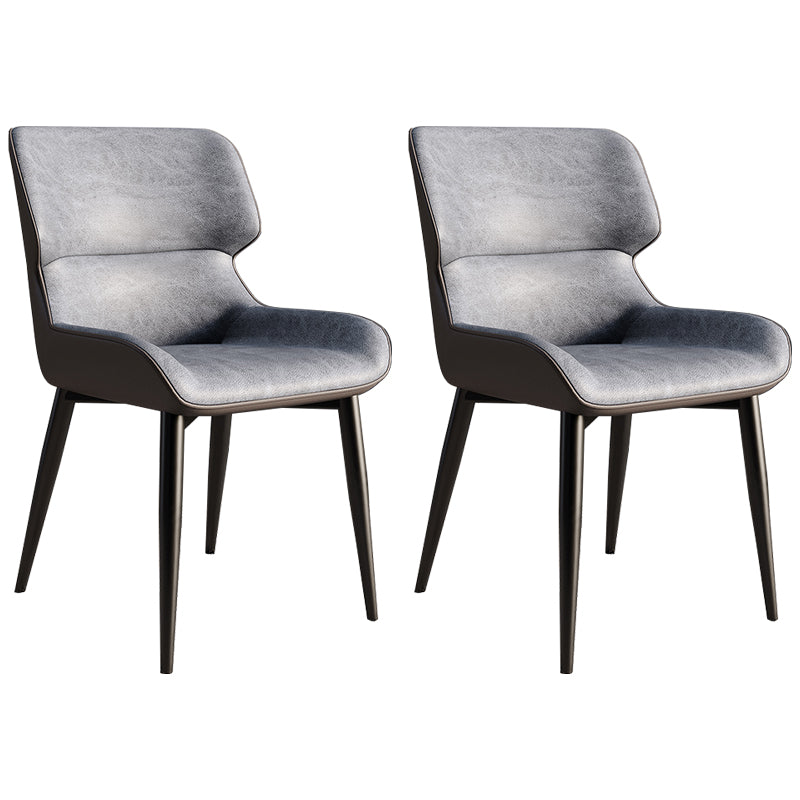 Contemporary Style Metal Dining Chairs Wingback Arm Dining Side Chair for Kitchen