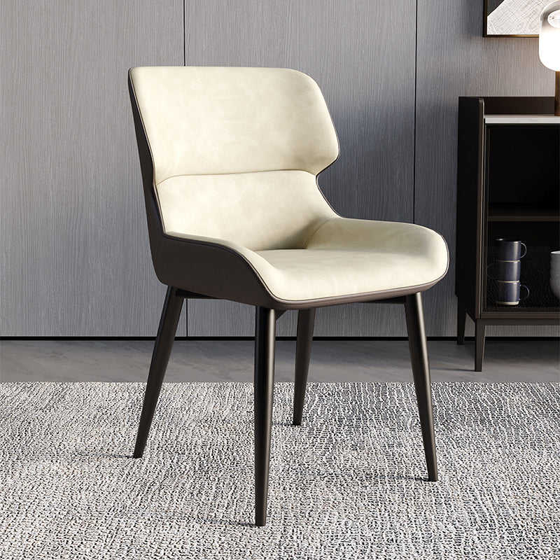 Contemporary Style Metal Dining Chairs Wingback Arm Dining Side Chair for Kitchen