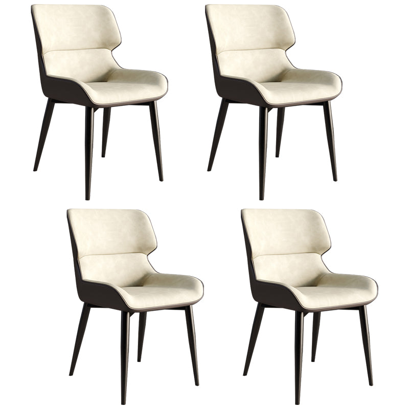 Contemporary Style Metal Dining Chairs Wingback Arm Dining Side Chair for Kitchen